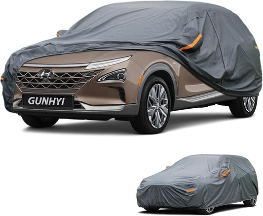 GUNHYI Premium Car Cover Custom Fit Hyundai Nexo, 16 Layers Heavy Duty Car Cover Waterproof All Weather with Zipper Door for Sun Rain Snow Dust Uv Protection