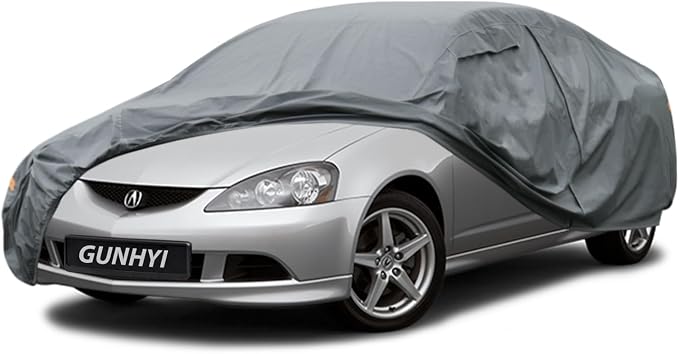 GUNHYI Premium Car Cover Custom Fit Acura RSX, 16 Layers Heavy Duty Car Cover Waterproof All Weather with Zipper Door for Sun Rain Snow Dust Uv Protection