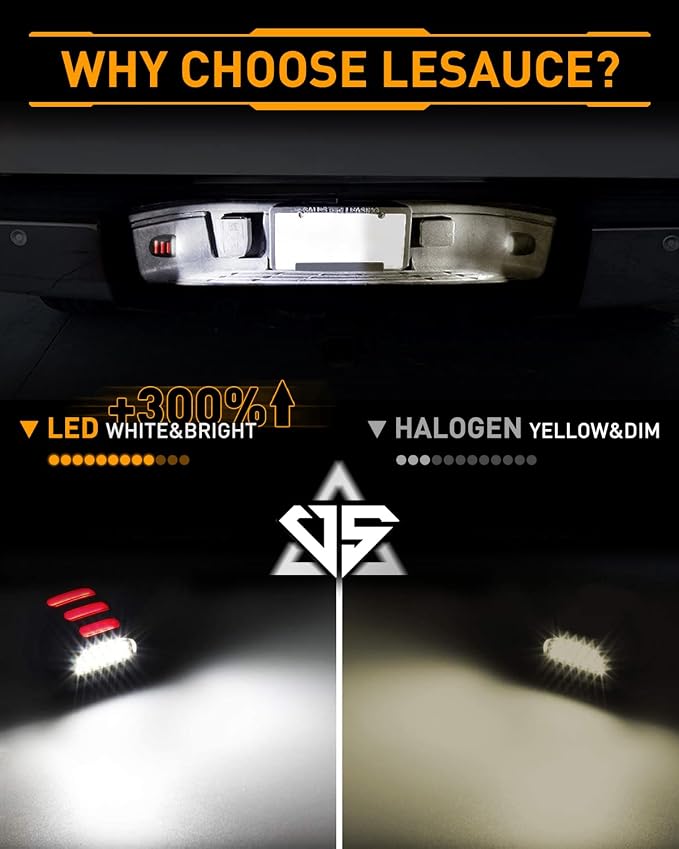 LESAUCE Red OLED Neon Tube LED License Plate Lights Tag Lights Assembly Replacement for Chevy Silverado GMC Sierra 1500 2500 3500 Tahoe Suburban Escalade Yukon XL, 2PCS