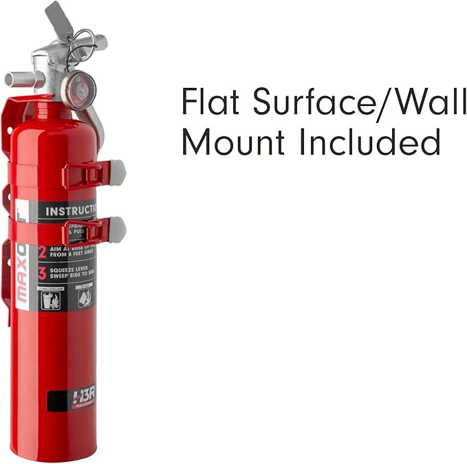 MaxOut ABC Fire Extinguisher for Vehicle, Marine & Home Safety | Car, Truck, Off-Road, UTV, RV, Boat | Refillable Dry Chemical | Mounting Bracket | UL Listed, USCG Approved | 2.5 lbs Red