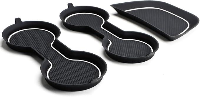 Auovo Cup Holder Inserts Coaster Compatible with Chevy Malibu Accessories 2017 2018 2019 2020 2021 2022 2023 2024 2025 Silicone Cup Mat Pad Car Interior Decoration (3-pcs kit, White)