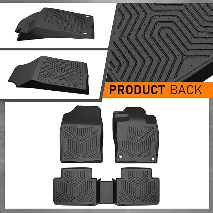 G-PLUS TPE Floor Mats Fit Honda Civic Sedan & Hatchback 4-Door 2016-2021 | Fit Civic Coupe 2-Door 2016-2021,All Weather Protection,Non-Slip,TPE Full Coverage,1st & 2nd Row,Black