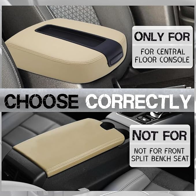 Upgrade Center Console Armrest lid Cover for Chevy GMC, 19328711, Beige | For Silverado/Sierra 1500 2500HD 3500HD 2007-2013, Suburban1500/2500HD/3500HD, Avalanche, Yukon/Yukon XL & Tahoe 2007-2014