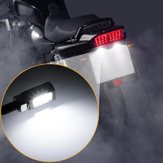 LED License Plate Light,License Tag Screw Bolt Lamp,12V White LED Bulb, Waterproof/Rainproof IP68 Aluminium Light Holder, Legal for Car Motorcycle Truck RV ATV Bike 2PCS (Silvery)