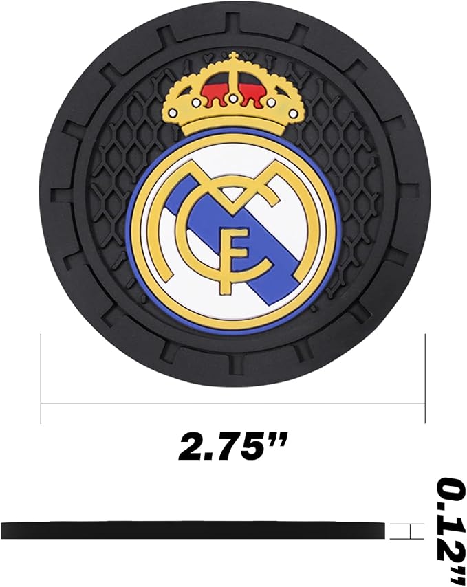 Cup Holder Insert Coaster for Real Madrid UEFA Fans,Anti Slip Car Cup Coaster Interior Accessories