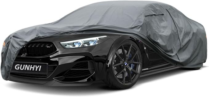 GUNHYI Premium Car Cover Custom Fit BMW 8-Series Coupe/Cabriolet, 16 Layers Heavy Duty Car Cover Waterproof All Weather with Zipper Door for Sun Rain Snow Dust Uv Protection