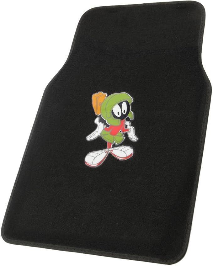BDK Warner Brothers Marvin The Martian Licensed Auto Carpet Floor Mats, Universal Fit 4PC Set Front & Rear for Car Truck Van SUV