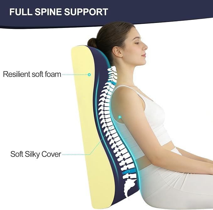 2-in-1 Neck Pillow Lumbar Support Pillow for Recliner Couch& Glider Chair - High Resilient Foam Ergonomic Back Support for High-Back Rocking Chairs, Glider Rocker Replacement Cushions Navy M