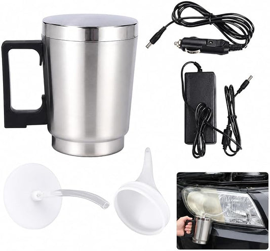 Gleavi Car Headlight Restoration Kit with Coating Solution Cup Car Charger & Power Adapter Headlight Polishing Tool for Scratch Crack Yellowing Repair and Uv Protection