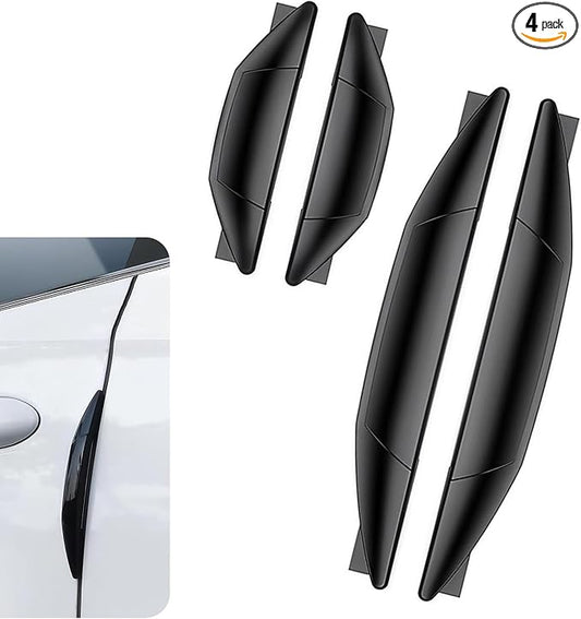 4 PCS Car Door Anti-collision Strips, Anti-impact Door Side Edge Guards, Anti-scratch Auto Edge Bumper Guards, Universal Protection Decorative Covers for Car Truck (Black)