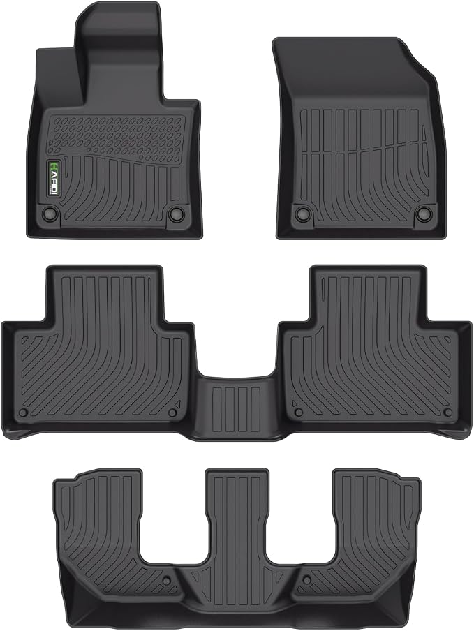 HAFIDI® Floor Mats Fit for 2021-2026 Volvo XC90 T8 7 Seats (Not Fit Hybrid & Gas) All Weather Protection TPE Floor Liners, Fits 1st & 2nd & 3rd Row Full Set Custom Accessories, Black