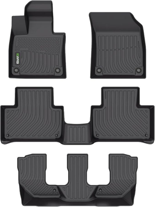HAFIDI® Floor Mats Fit for 2021-2026 Volvo XC90 T8 7 Seats (Not Fit Hybrid & Gas) All Weather Protection TPE Floor Liners, Fits 1st & 2nd & 3rd Row Full Set Custom Accessories, Black