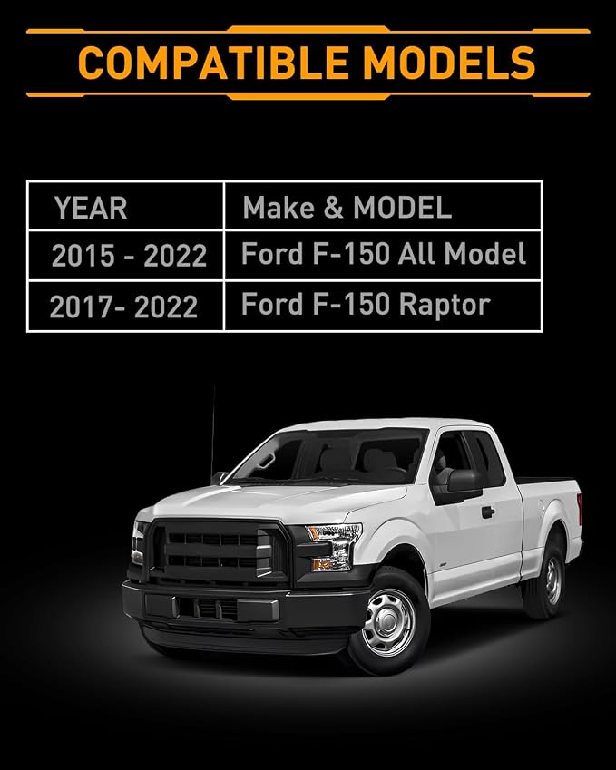 LESAUCE LED License Plate Lights for 2015-2020 2021 2022 Ford F-150, LED Tag Lights for 2017-2020 Raptor, Smoke Lens, 6000K White, Plug N Play, 2PCS