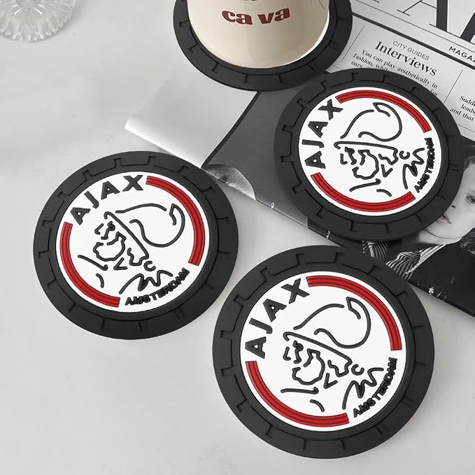 Cup Holder Insert Coaster for AFC AJAX UEFA UCL Fans,Anti Slip Car Cup Coaster Interior Accessories