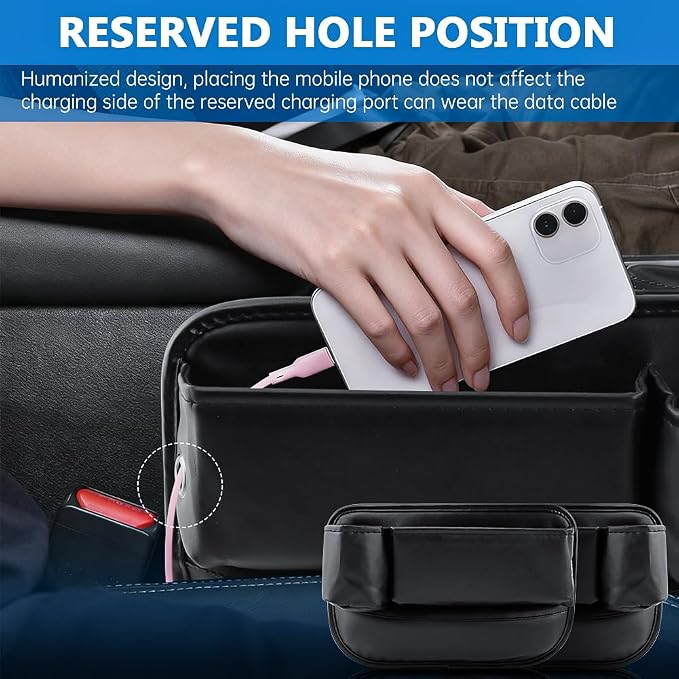 Car Seat Gap Filler Organizer, 2 Pack Multifunctional Car Seat Organizer Easy Access to Phone/Keys, Universal Fit for Car SUV Truck Multi-Purpose Essentials Organizer