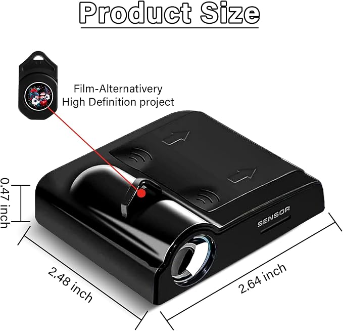 2PCS American Flag Butterfly Car Door Lights Projector, Universal Car Door LED Projector Lights Fit for All Car Models