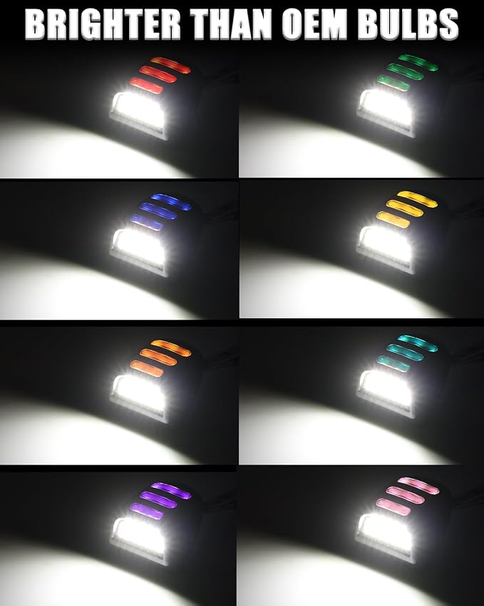 Bestview RGB LED License Plate Light Tag Lights Assembly Compatible with Chevy Silverado Suburban Tahoe GMC Sierra 1500 2500 3500 HD Escalade EXT, 16 Color Lighting