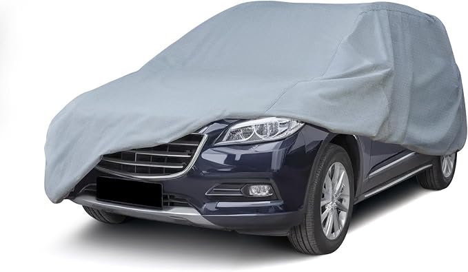 Season Guard SUVs 206" Car Cover, Dustproof Lightweight Indoor & Outdoor | Breathable polypropylene layer, fits SUVs up to 206", includes storage bag & antenna patch, elastic hem for secure fit