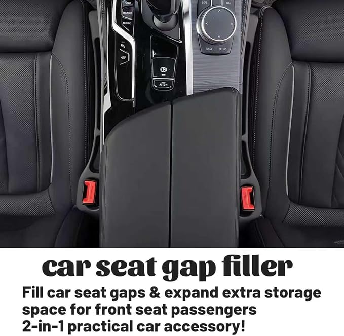 Car Seat Gap Filler Organizer 2PCS, Universal No-Drop Seat Guard with Storage Slot, Easy Install Gap Stopper for Car SUV Truck, Stops Phone/Keys Falling