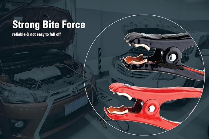 Justin Case Super Heavy-Duty Jumper Cables for Car, Includes 4 Gauge Wire Conductor 20' Car Jumper Cables & 365 Days of Roadside Assistance