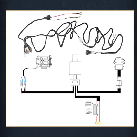 Wiring Harness 1 Lead, Nirider 12V 40A Rocker Switch Relay Fuse Nylon Wiring Harness Kit for LED Light Bars Fog Lights Work Lights Driving Lights Offroad LED Pods Wire Kit for Truck UTV ATV Boat