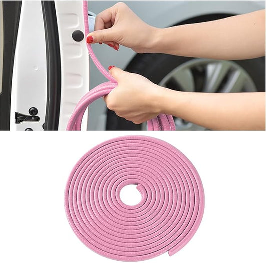 Osilly Car Door Edge Guards, 16Ft Rubber Seal Car Door Edge Trim, U Shape Door Edge Protector Guard, Aluminum Weather Proofing Automotive Door Edge Molding Protection for Most Car (Pink)