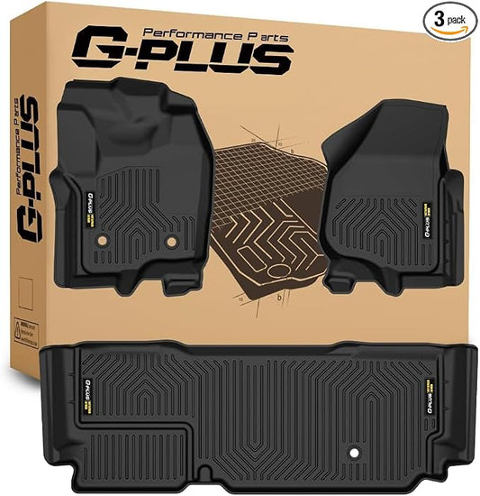 G-PLUS Floor Mats Fit Ford F250 F350 SuperCab 2012-2016 | All Weather Protection,Non-Slip,Custom Fit Floor Cargo Liners Accessories,TPE Full Coverage,1st & 2nd Row,Black