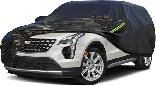 KouKou Waterproof SUV Car Cover Suitable for Cadillac XT4 from 2018 to 2025, 7 Layers Windproof All Weather Waterproof Outdoor Cover Sun Rain UV Dust Snow Protection. Black
