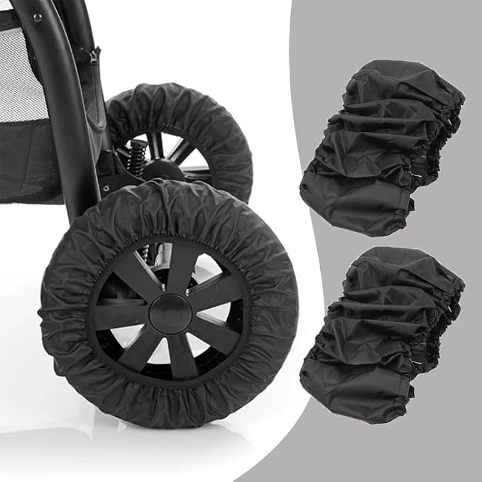 Baby Stroller Wheel Cover Noise Reducing & Anti Scratch Cart Wheel Tire Protectors Accessories, 2 Pcs (M)