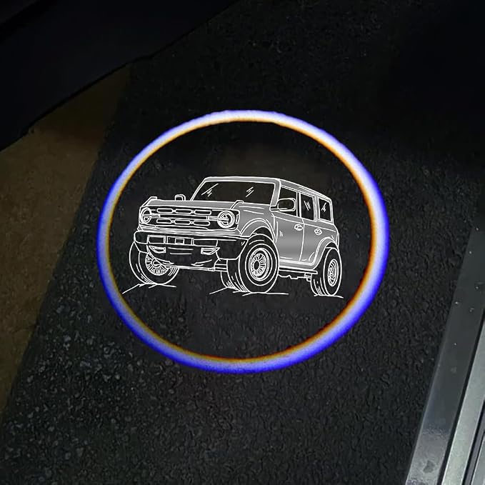 2Packs Car Door Lights Car Door Shadow Lights Projector Welcome Courtesy Lights (b-car-Gray)