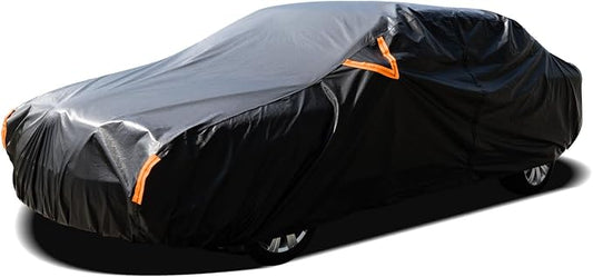 Car Cover Waterproof All Weather,Car Covers for Automobiles with Driver Door Zipper,Outdoor Car Cover Rain,Snow and UV Protection with Waterproof Adhesive Strip, Fit Sedan-Length 187" to192