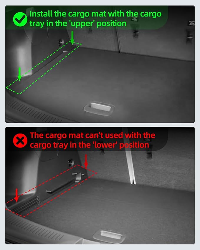 Floor Mats & Cargo Liner Custom for Kia Seltos 2021-2025 2026, Door Sill Protectors, All Weather TPE Anti-Slip 1st & 2nd Row & Trunk Mat for Seltos 2025 Accessories, Black (Upper Cargo Floor Liner)