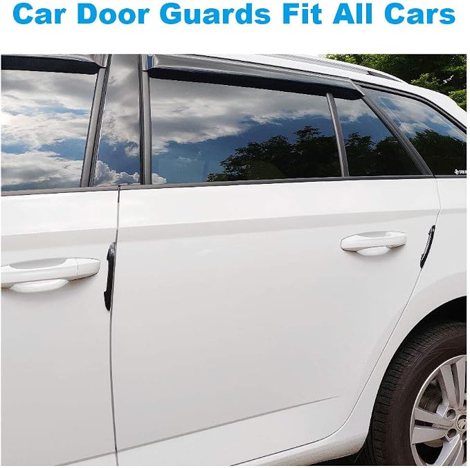 Hypersonic Black Car Door Edge Guard Trim Molding Crash Scratch Protector 2Pcs