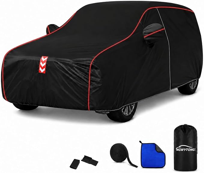 SUV Car Cover Waterproof All Weather, 8-Point Fastening, Fits 191-200 in | 8-Point Fastening, 120s Quick Setup, 600D Oxford Fabric, All-Weather Protection