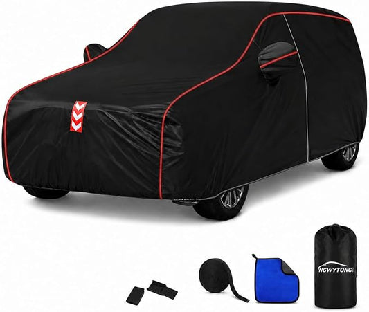 SUV Car Cover Waterproof All Weather, 8-Point Fastening, Fits 191-200 in | 8-Point Fastening, 120s Quick Setup, 600D Oxford Fabric, All-Weather Protection