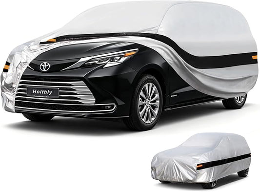 10 Layers Minivan Car Cover Waterproof All Weather for Automobiles,100% Waterproof Outdoor Car Covers Rain Snow UV Protection.Custom Fit Toyota Sienna,Honda Odyssey,Chrysler Town&Country,etc