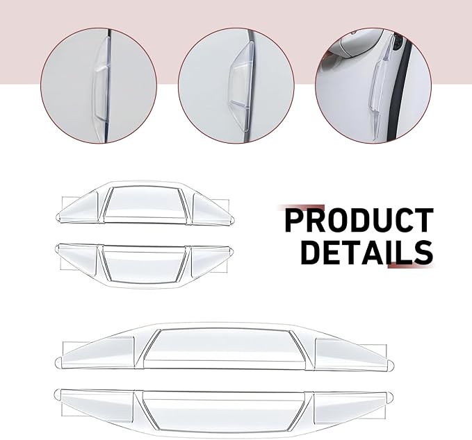 4PCS Car Door Edge Guards, Car Door Anti-Collision Strips, Self-Adhesive Car Door Protector Edge Guards with Airbag, Universal Protection Decorative Covers (Transparent)