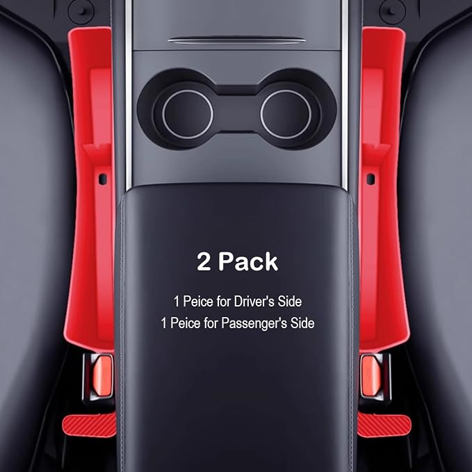 Car Seat Gap Filler Organizer, 2 Pack No-Drop Seat Side Gap Filler Plug Strip with Storage & Belt Slot, Universal Fit Auto Catcher Fill The Gap Between Seat & Console for Car, SUV, Truck, Red