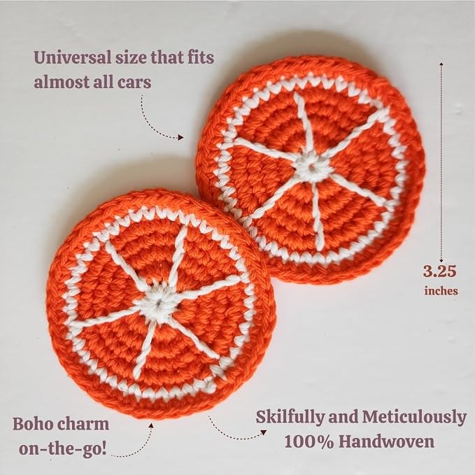 Cotton Crotchet Fruit Car Coaster Set (Zesty Pop)