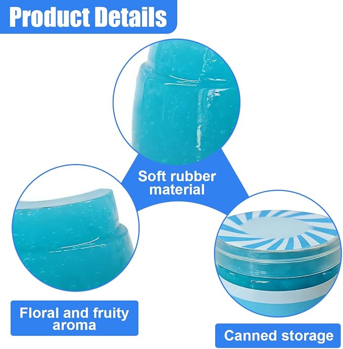 Car Cleaning Gel, Reusable Car Air Vent Cleaner Slime, Auto Dashboard Dust Cleaning Putty, Multifunctional Vehicle Interior Detailing Supplies for Keyboard, Laptop (2PCS)