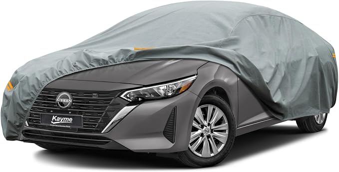 Kayme Heavy Duty Car Cover Custom Fit Nissan Sentra Waterproof All Weather for Automobiles, Full Exterior Covers Sun Rain UV Protection.（Deliver About 3-10 Days）