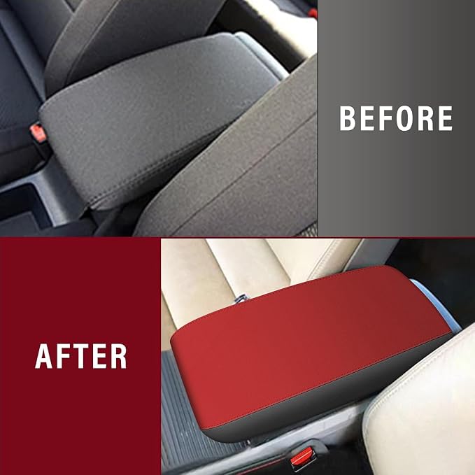 AOMSAZTO Console Covers for 2006-2011 Honda Civic Black with Red Leather