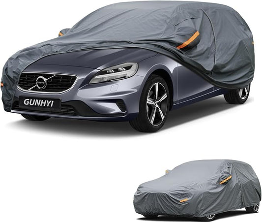 GUNHYI Premium Car Cover Custom Fit Volvo V40(2012–2020), 16 Layers Heavy Duty Car Cover Waterproof All Weather with Zipper Door for Sun Rain Snow Dust Uv Protection