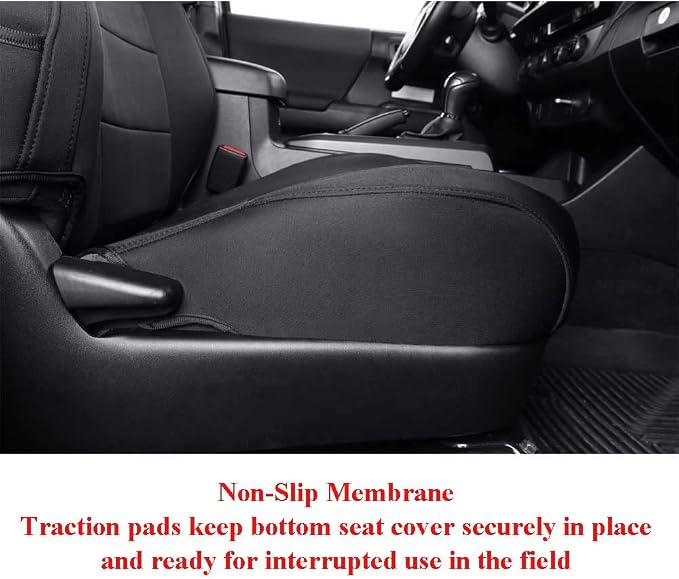 EKR Silverado Seat Covers Custom Fit for (DoubleCab) 2014-2018 Chevrolet Silverado 1500 WT/LS & 2015-2019 HD WT,2DR,Rear Bench Seat No Armrest,Neoprene (Black)