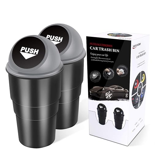 Cup Holder Trash Can, Leakproof Car Trash Can with Lid, Trash Bin for Car Accessories, Mini Garbage Bin Organizer for Automotive Office Home Kitchen, Applicable to Women and Men