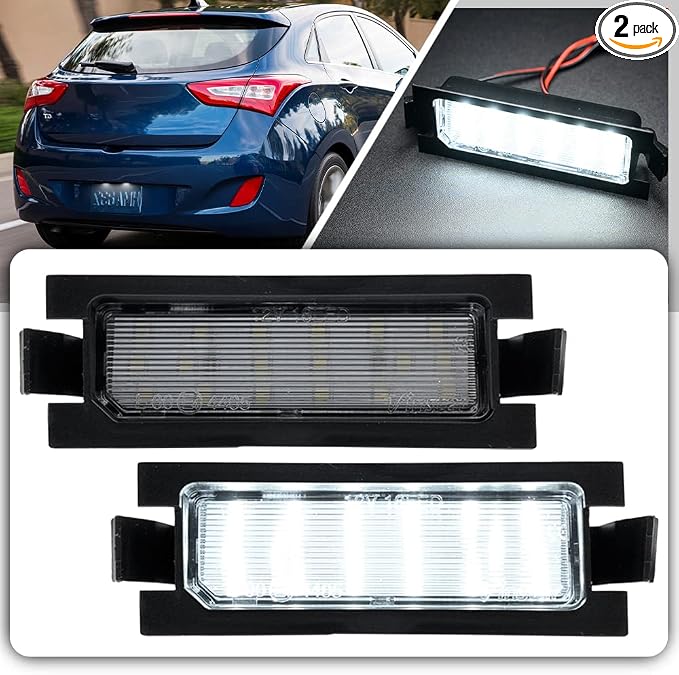 nsautolighting 2pcs LED License Plate Light for Hyundai Elan'tra GT Hatchback Accent l30 (GD) Error Free Led Rear Number Plate Tag Lights OEM Xenon White LED License Plate Light Assembly