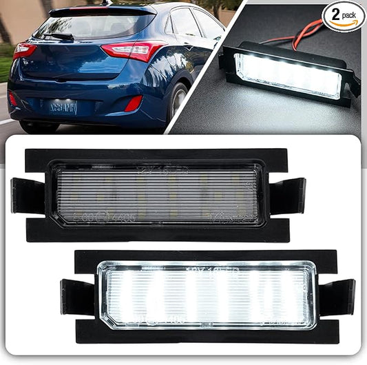nsautolighting 2pcs LED License Plate Light for Hyundai Elan'tra GT Hatchback Accent l30 (GD) Error Free Led Rear Number Plate Tag Lights OEM Xenon White LED License Plate Light Assembly