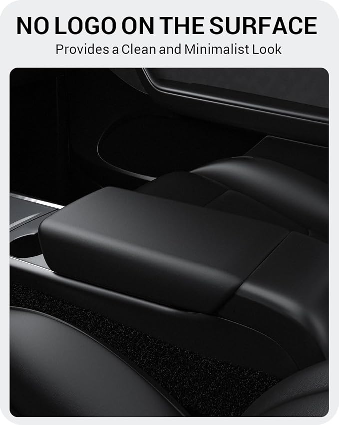 BASENOR Upgraded Tesla Model Y Model 3 Center Console Cover TPU Armrest Cover Non-Slip Protector Armrest 2017-2024 Tesla Interior Accessories Black (Not Compatible with 2024 2025 Tesla Model 3)