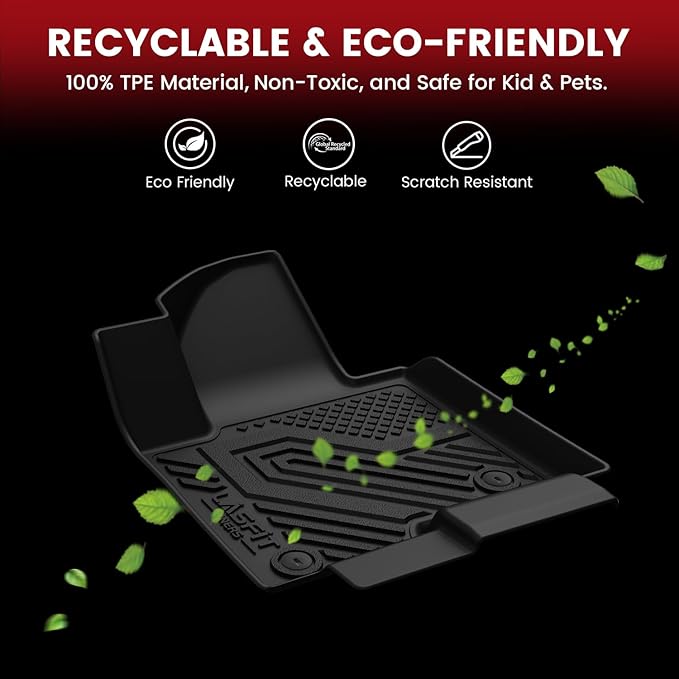 LASFIT Floor Mats for Chevrolet Chevy Impala 2014-2020 Car Floor Mats, All Weather TPE Custom Fit Floor Mats for Cars, 1st and 2nd Row Car Floor Liners for Impala Accessories Black
