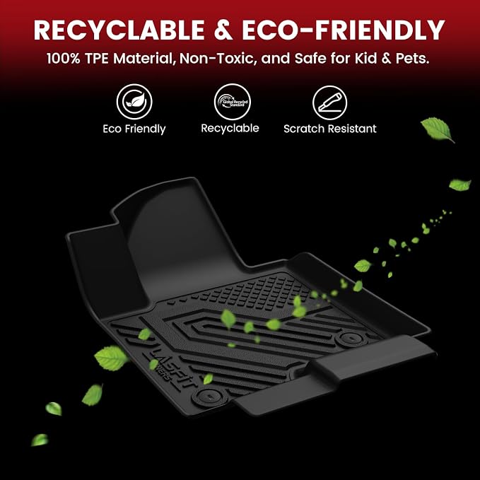 LASFIT Floor Mats & Cargo Liner for Chevrolet Chevy Bolt EV 2017-2023 (Not EUV), All Weather TPE Custom Fit Floor Liners for Cars, Car Floor Mats Full Set for Chevrolet Chevy Bolt EV Accessories, 4PCS